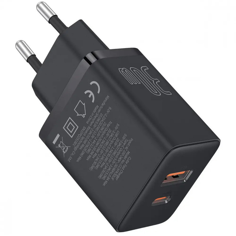 Фото СЗУ Baseus Cube Pro Fast Charger PD30W+QC3.0 (1USB-A/1C) (P10111404) (Cluster Black) в магазине vchehle.ua