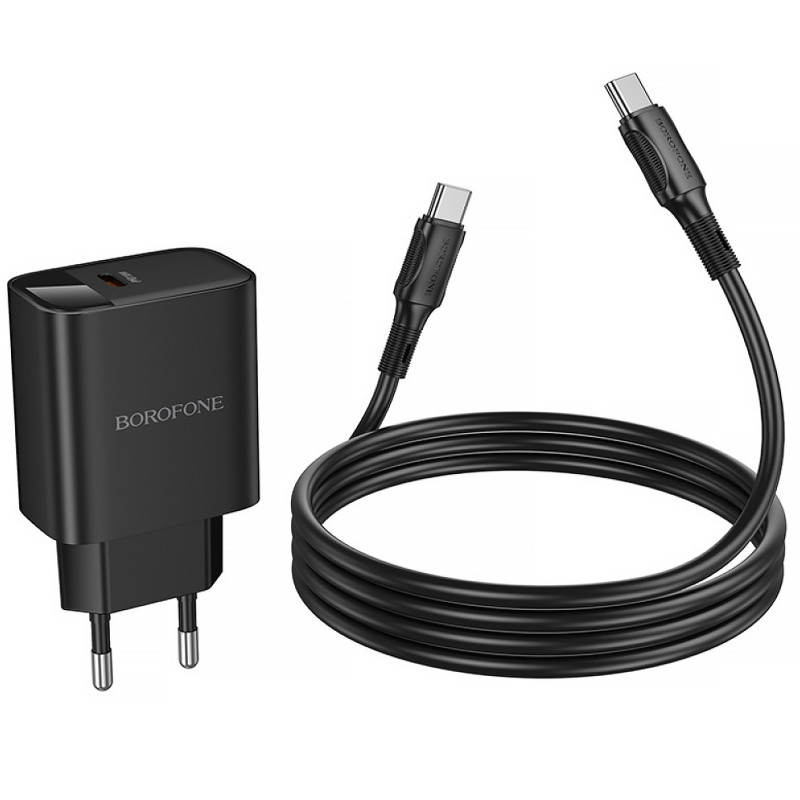 Заказать СЗУ Borofone BA97A PD30W (1USB-C) + кабель Type-C to Type-C (Black) на vchehle.ua