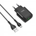 МЗП Hoco C72Q Glorious QC3.0 18W (1USB-A) + кабель USB to MicroUSB (Чорний)