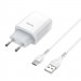Фото МЗП Hoco C73A Glorious 2.4A (2USB-A) + кабель USB to Type-C (Білий) на vchehle.ua