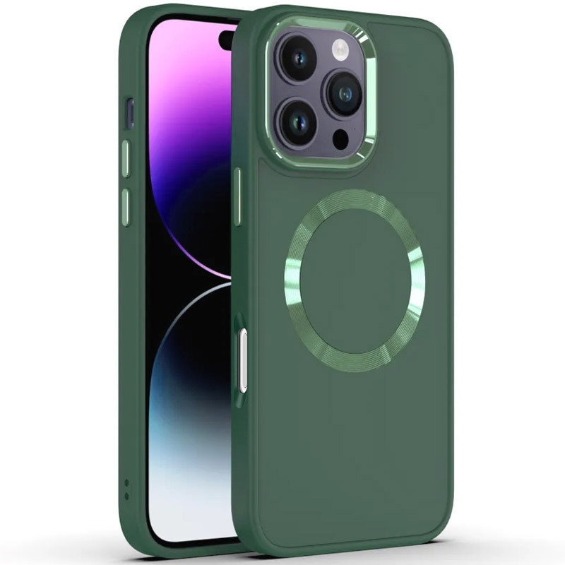 TPU чохол Bonbon Metal Style with Magnetic Fit  на Apple iPhone 16 Pro Max (6.9") (Зелений / Pine green)