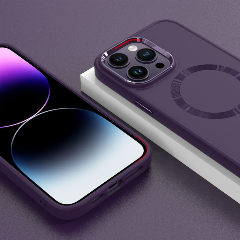 Замовити TPU чохол Bonbon Metal Style with Magnetic Fit  на Apple iPhone 16 Pro Max (6.9") (Фіолетовий / Dark Purple) на vchehle.ua
