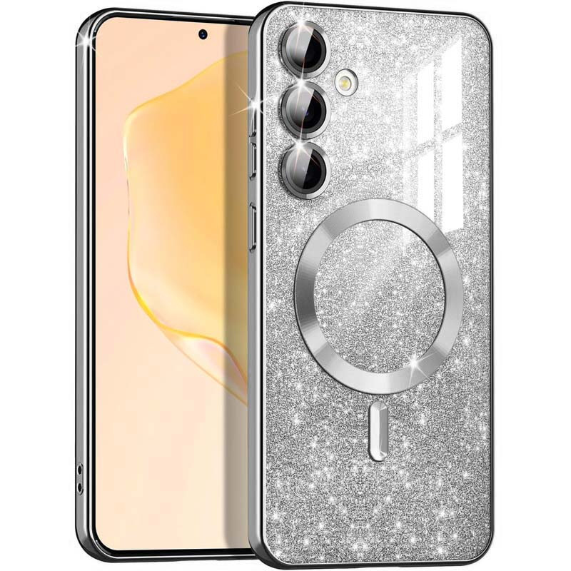 TPU чехол Delight case with Magnetic Safe с защитными линзами на камеру для Samsung Galaxy S24 (Серый / Gray)