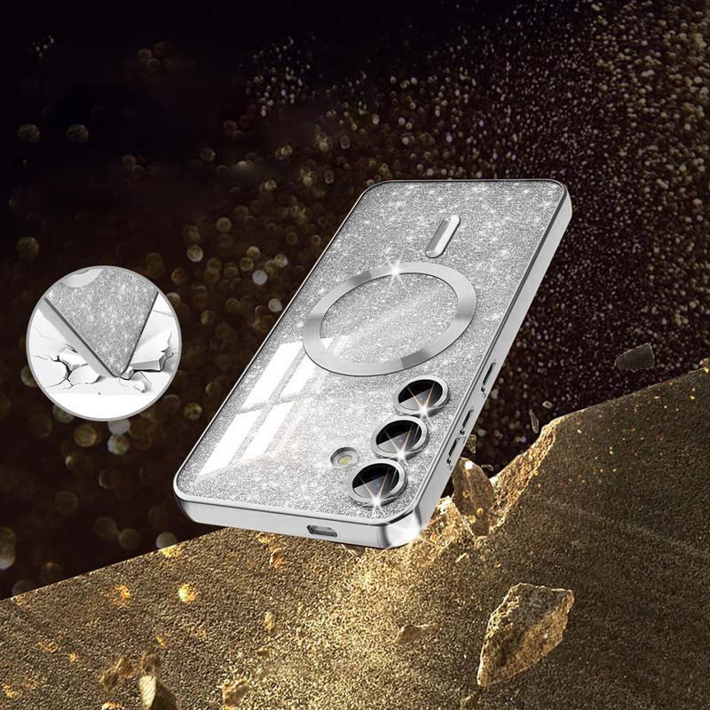 Фото TPU чехол Delight case with Magnetic Safe с защитными линзами на камеру для Samsung Galaxy S24 (Серый / Gray) на vchehle.ua