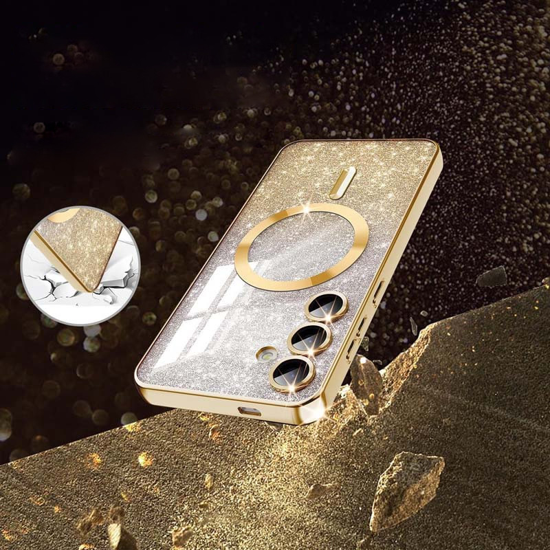 Фото TPU чехол Delight case with Magnetic Safe с защитными линзами на камеру для Samsung Galaxy S24+ (Золотой / Gold) в магазине vchehle.ua