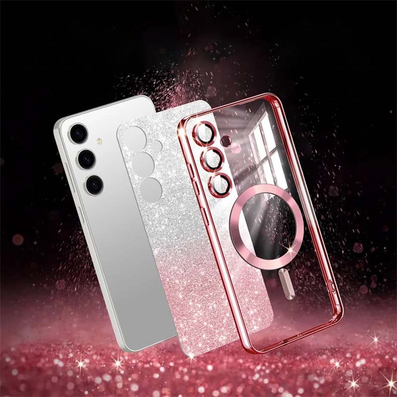 Фото TPU чехол Delight case with Magnetic Safe с защитными линзами на камеру для Samsung Galaxy S24+ (Розовый / Rose Gold) на vchehle.ua