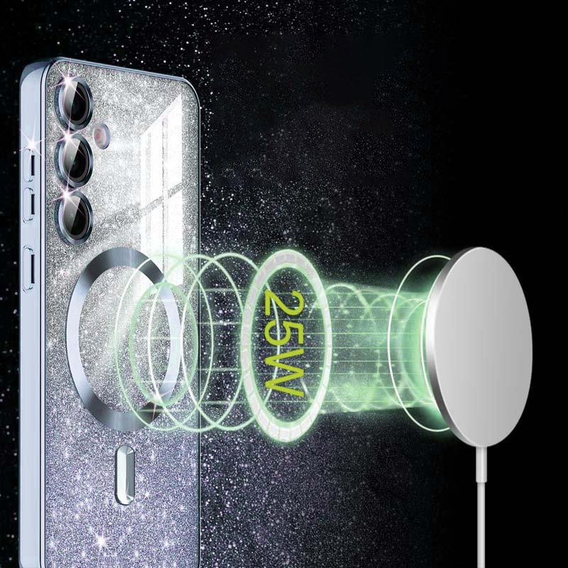 TPU чехол Delight case with Magnetic Safe с защитными линзами на камеру для Samsung Galaxy S24+ (Серый / Lavender Gray) в магазине vchehle.ua
