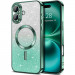 TPU чехол Delight case with Magnetic Safe с защитными линзами на камеру для Apple iPhone 16 Plus (6.7") (Зеленый / Emerald)