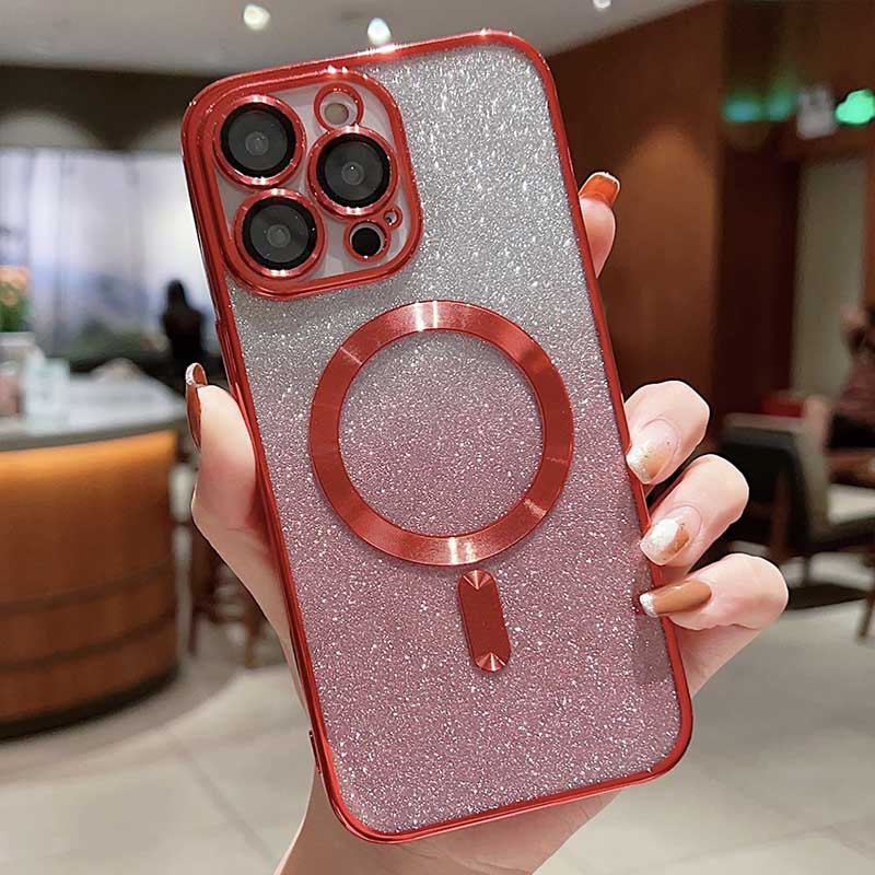 Фото TPU чохол Delight case with Magnetic Safe з захисними лінзами на камеру на Apple iPhone 16 Pro Max (6.9") (Червоний / Red) на vchehle.ua