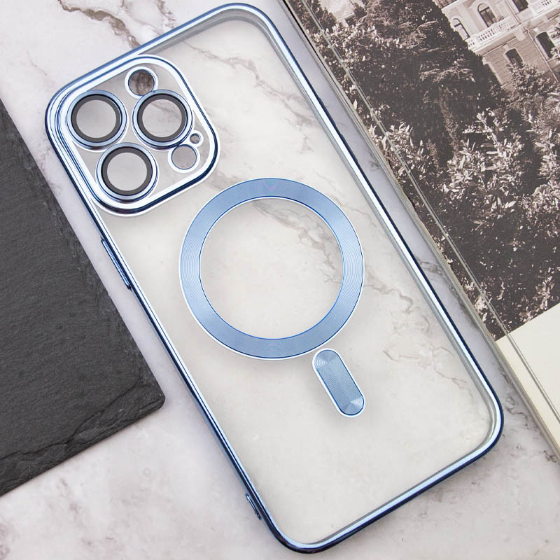 TPU чехол Fibra Chrome with Magnetic safe для Apple iPhone 13 Pro (6.1") (Sierra Blue) в магазине vchehle.ua