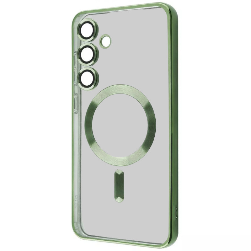TPU чехол Fibra Chrome with Magnetic safe для Samsung Galaxy S25 FE (Green)