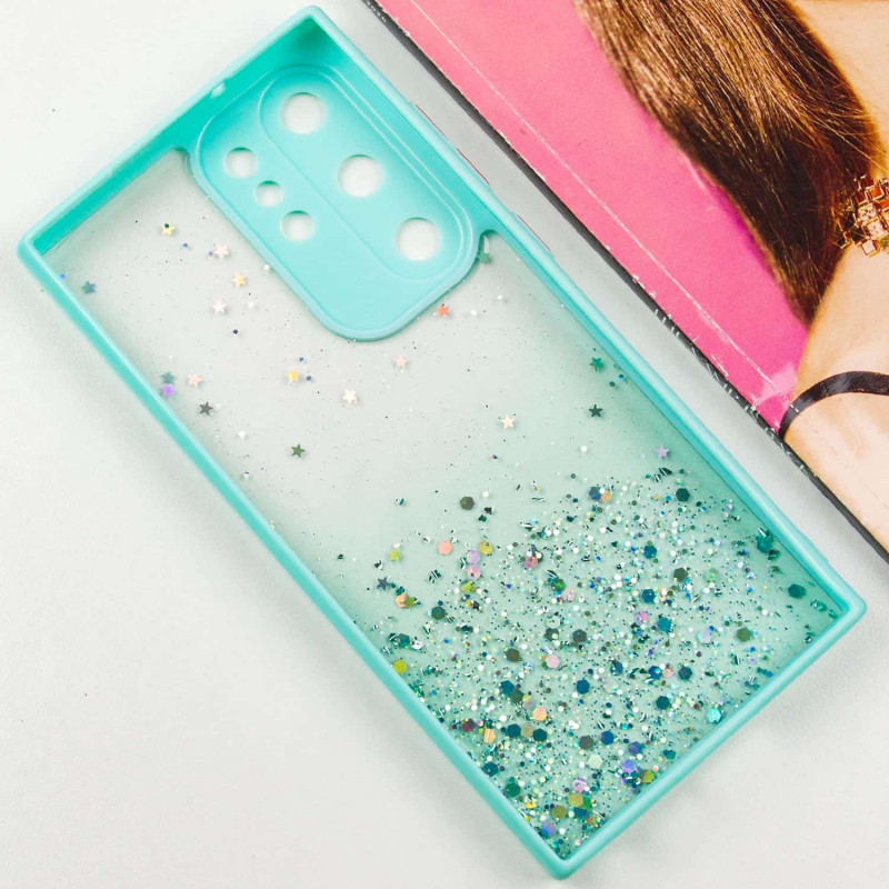 TPU чехол Spangle star с защитой камеры для Samsung Galaxy S23 Ultra (Бирюзовый) в магазине vchehle.ua