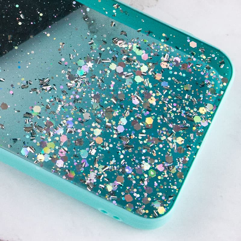 Фото TPU чехол Spangle star с защитой камеры для Xiaomi Redmi 9C (Бирюзовый) в магазине vchehle.ua