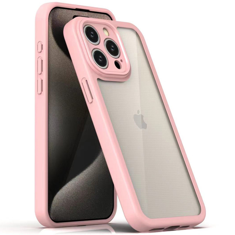 TPU чехол Transparent + Colour 1,5mm для Apple iPhone 13 Pro (6.1") (Pink)