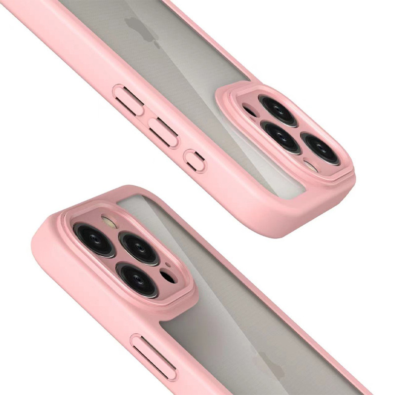 Фото TPU чехол Transparent + Colour 1,5mm для Apple iPhone 13 Pro (6.1") (Pink) на vchehle.ua