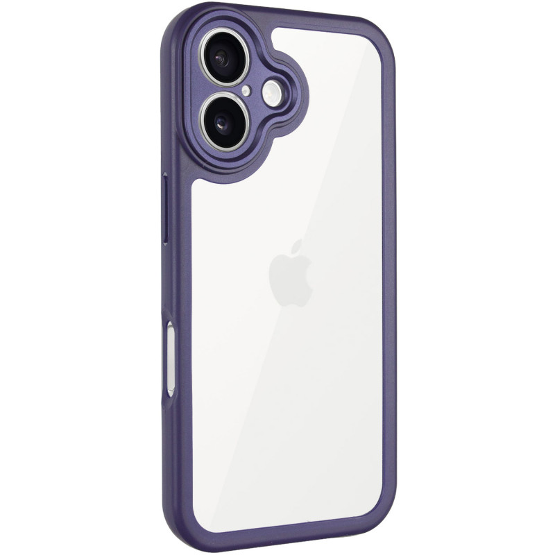 TPU чехол Transparent + Colour 1,5mm для Apple iPhone 16 (6.1") (Purple)