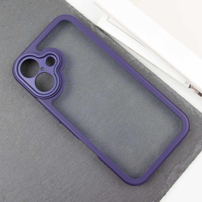 Фото TPU чехол Transparent + Colour 1,5mm для Apple iPhone 16 (6.1") (Purple) на vchehle.ua