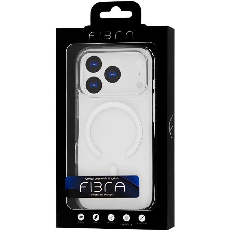 Фото TPU+Acrylic чехол Fibra Crystal with Magnetic safe для Apple iPhone 17 Pro (6.3") (Clear) на vchehle.ua
