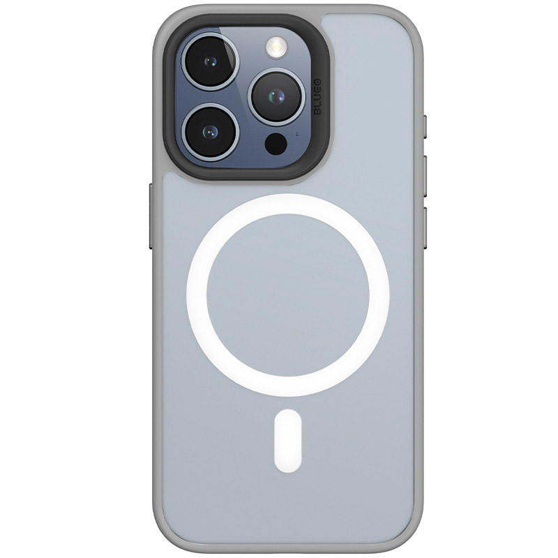 TPU+PC чехол Blueo Skin Friendly Frosted with Magnetic Safe для Apple iPhone 15 Pro (6.1") (Серый / Grey)