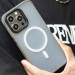 Фото TPU+PC чехол Blueo Skin Friendly Frosted with Magnetic Safe для Apple iPhone 15 Pro (6.1") (Серый / Grey) на vchehle.ua