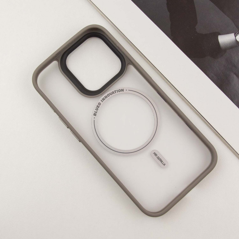TPU+PC чехол Blueo Skin Friendly Frosted with Magnetic Safe для Apple iPhone 15 Pro (6.1") (Серый / Grey) в магазине vchehle.ua