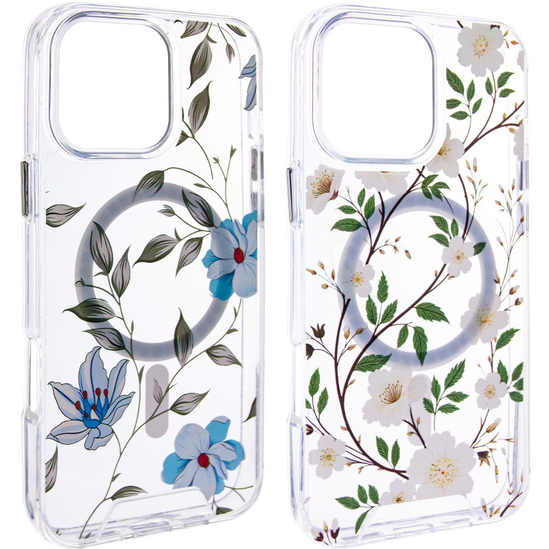 TPU+PC чохол Clear Garden with Magnetic Safe на Apple iPhone 16 Pro (6.3")
