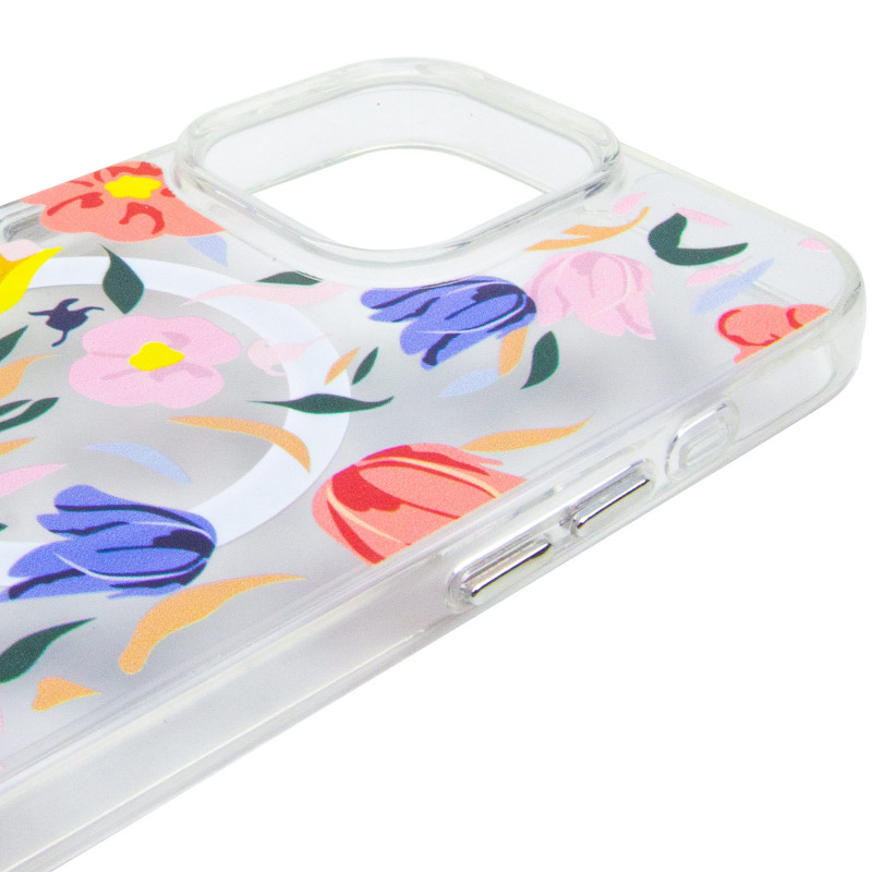 TPU+PC чохол Clear Garden with Magnetic Safe на Apple iPhone 16 Pro (6.3") (Tropical Art) в магазині vchehle.ua