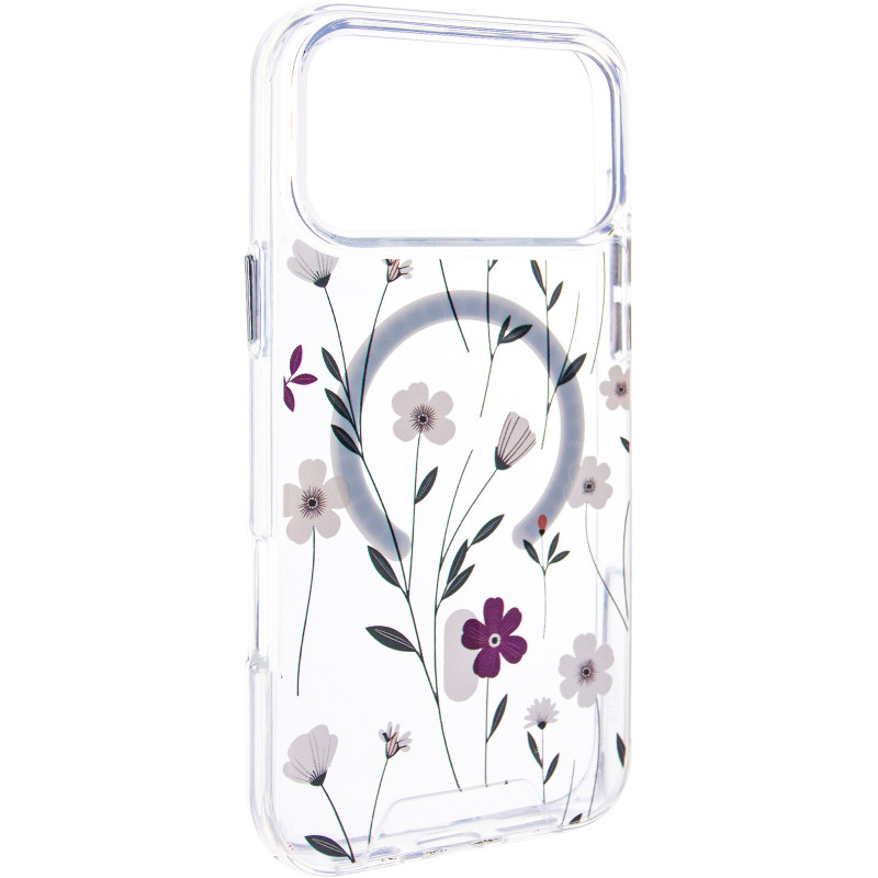TPU+PC чехол Clear Garden with Magnetic Safe для Apple iPhone 17 Pro Max (6.9") (Cherry Petal)