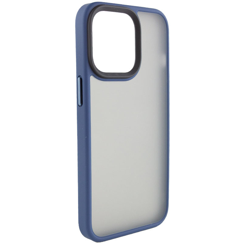 Фото TPU+PC чохол Metal Buttons на Apple iPhone 14 Pro (6.1") (Синій / Navy Blue) на vchehle.ua