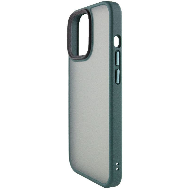 Фото TPU+PC чохол Metal Buttons на Apple iPhone 15 (6.1") (Зелений / Dark Green) в маназині vchehle.ua