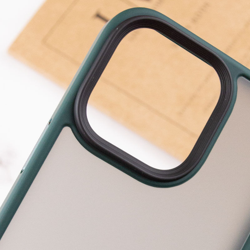 Купити TPU+PC чохол Metal Buttons на Apple iPhone 15 (6.1") (Зелений / Dark Green) на vchehle.ua