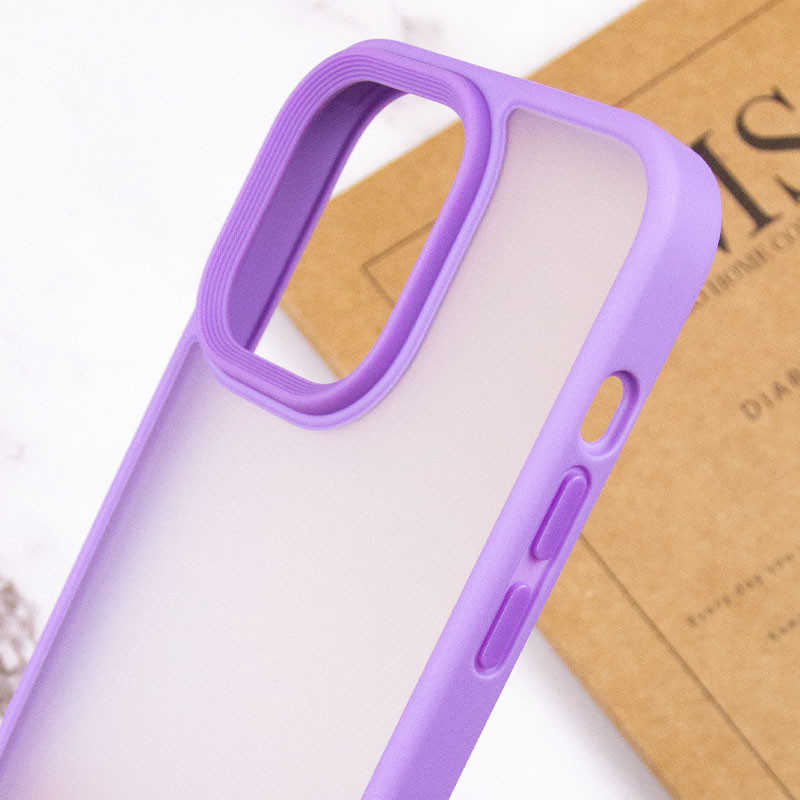 Купить TPU+PC чехол Metal Buttons для Apple iPhone 15 Pro Max (6.7") (Сиреневый / Light Purple) на vchehle.ua