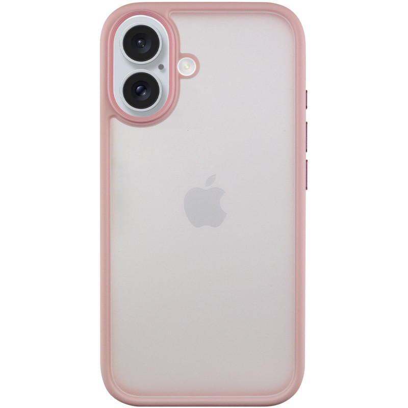 TPU+PC чехол Metal Buttons для Apple iPhone 16 (6.1") (Розовый / Pink)