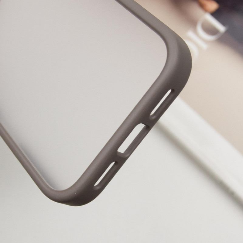 Купить TPU+PC чехол Metal Buttons для Apple iPhone 16 (6.1") (Серый / Grey) на vchehle.ua