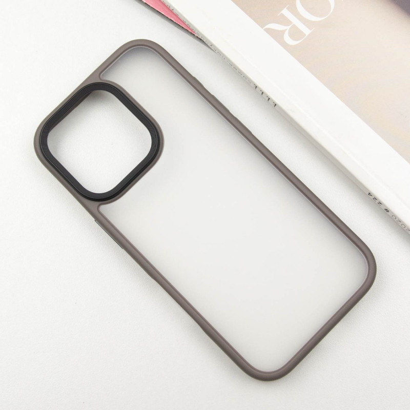 Фото TPU+PC чохол Metal Buttons на Apple iPhone 16 Pro Max (6.9") (Сірий / Grey) в маназині vchehle.ua