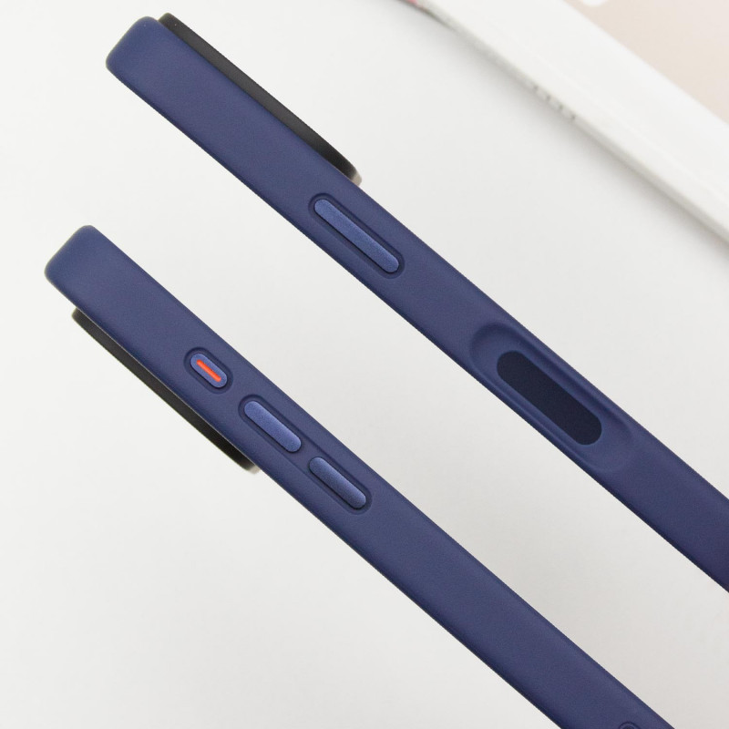 Фото TPU+PC чохол Metal Buttons на Apple iPhone 16 Pro Max (6.9") (Синій / Navy Blue) на vchehle.ua