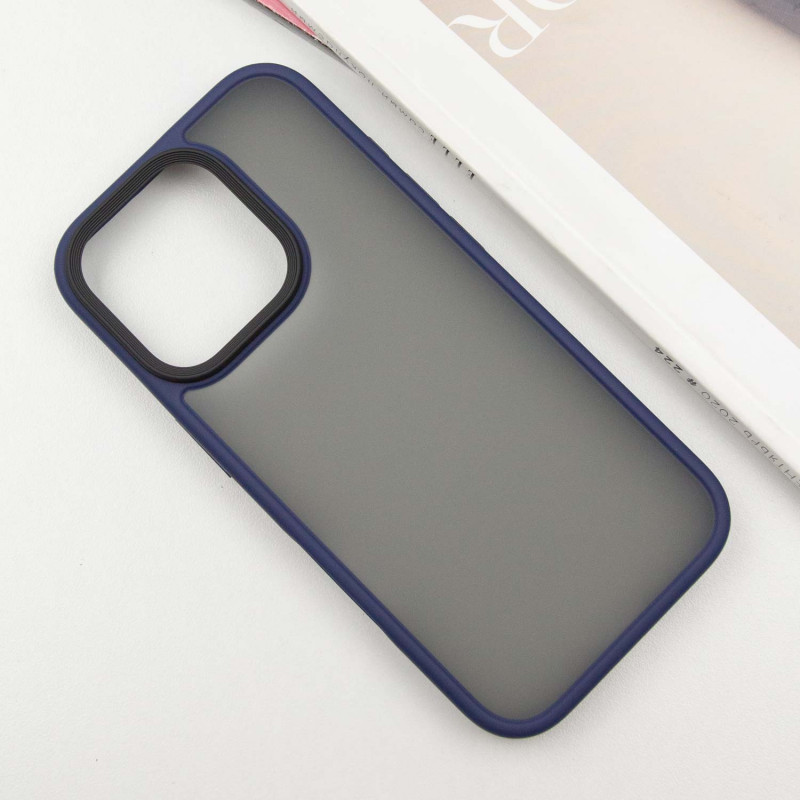 Фото TPU+PC чохол Metal Buttons на Apple iPhone 16 Pro Max (6.9") (Синій / Navy Blue) в маназині vchehle.ua