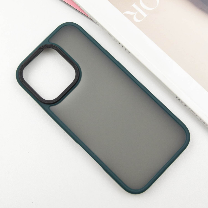 TPU+PC чохол Metal Buttons на Apple iPhone 16 Pro Max (6.9") (Зелений / Dark Green) в магазині vchehle.ua