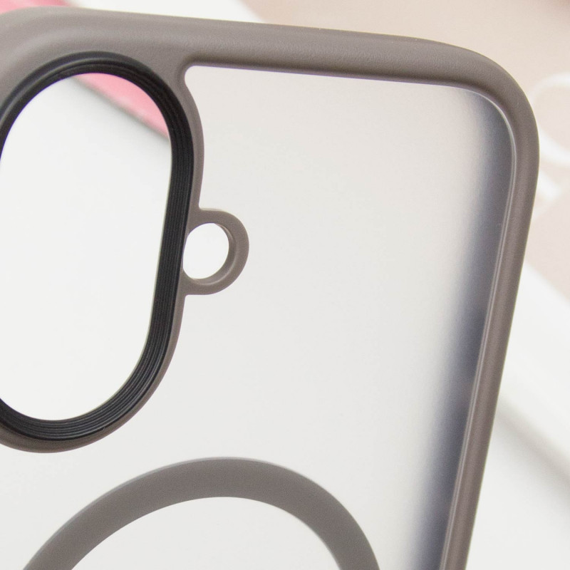 Заказать TPU+PC чехол Metal Buttons with Magnetic Safe для Apple iPhone 16 (6.1") (Серый / Grey) на vchehle.ua