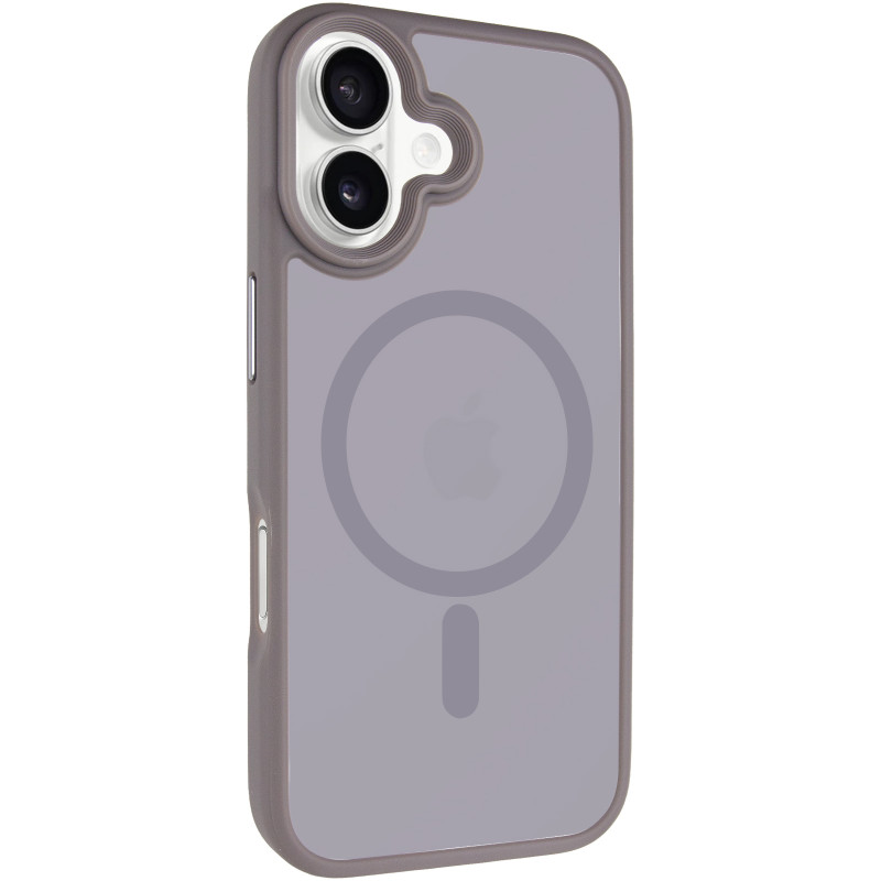 TPU+PC чехол Metal Buttons with Magnetic Safe для Apple iPhone 17 (6.3") (Серый / Grey)