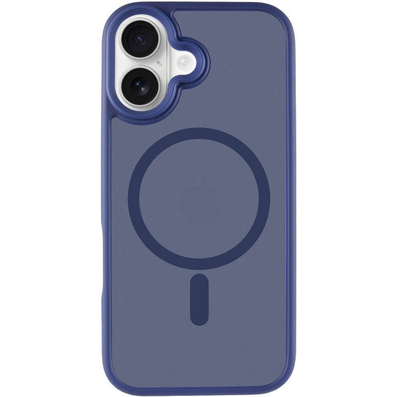 Фото TPU+PC чехол Metal Buttons with Magnetic Safe для Apple iPhone 17 (6.3") (Синий / Navy Blue) на vchehle.ua