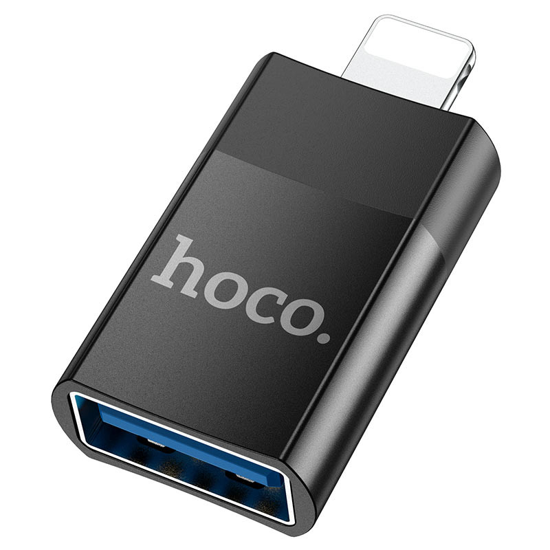 Уцінка Перехідник Hoco UA17 Lightning Male to USB Female USB2.0 (Розкрита упаковка / Чорний)