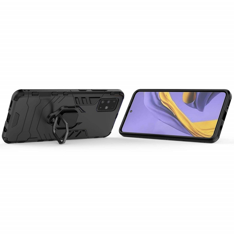Купить Ударопрочный чехол Transformer Ring for Magnet для Samsung Galaxy A51 (Черный / Soul Black) на vchehle.ua