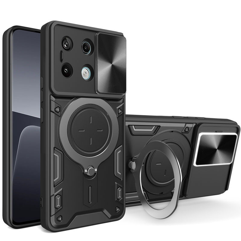 Ударопрочный чехол Bracket case with Magnetic для Xiaomi Redmi Note 13 5G (Black)