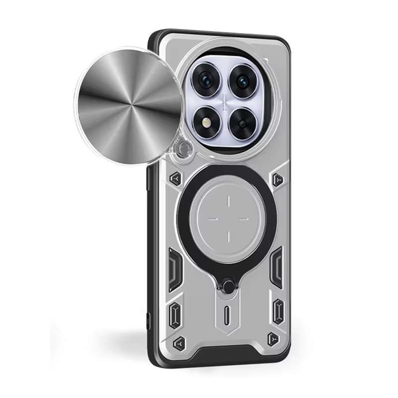 Фото Удароміцний чохол Bracket case with Magnetic на Xiaomi Redmi Note 14 Pro 5G (Silver) на vchehle.ua