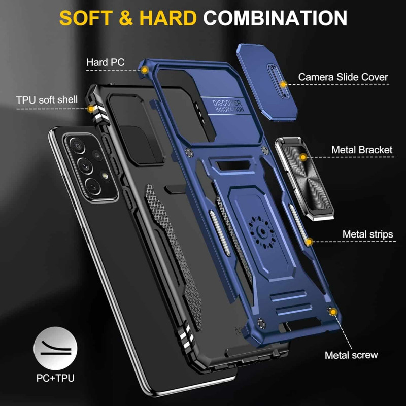Ударопрочный чехол Camshield Army Ring для Samsung Galaxy A53 5G (Синий / Navy) в магазине vchehle.ua