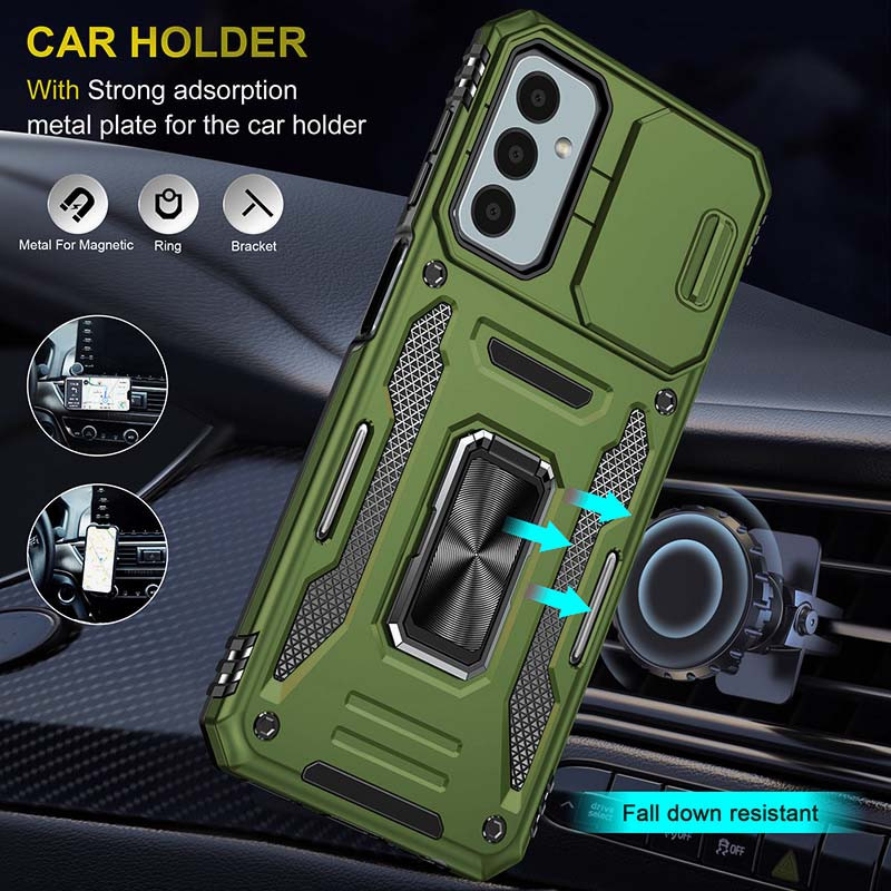 Фото Удароміцний чохол Camshield Army Ring на Samsung Galaxy M14 5G (Оливковий / Army Green) в маназині vchehle.ua