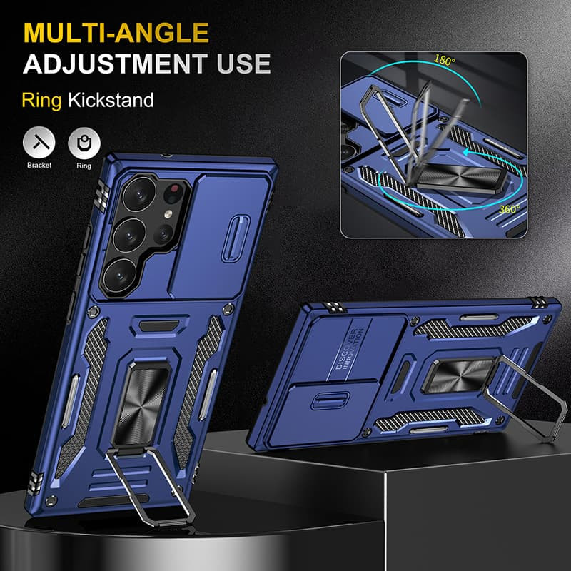 Фото Ударопрочный чехол Camshield Army Ring для Samsung Galaxy S23 Ultra (Синий / Navy) в магазине vchehle.ua