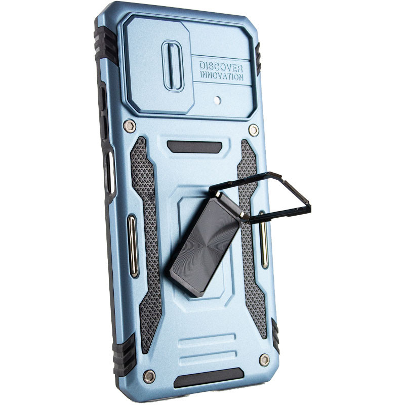 Удароміцний чохол Camshield Army Ring на Xiaomi Poco F5 / Note 12 Turbo (Блакитний / Light Blue) в магазині vchehle.ua