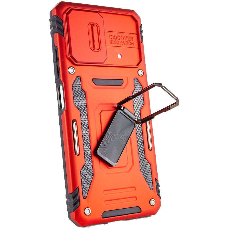 Удароміцний чохол Camshield Army Ring на Xiaomi Poco F5 / Note 12 Turbo (Червоний / Red) в магазині vchehle.ua